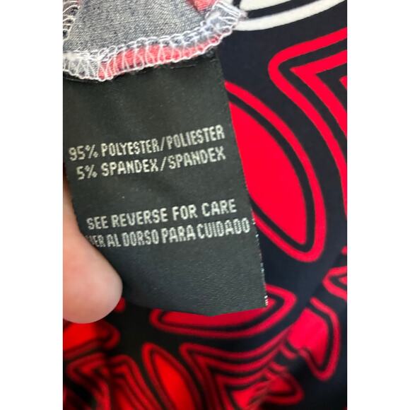 R&K Dress Geometric Pattern Women's Large Red Black White - Picture 4 of 5